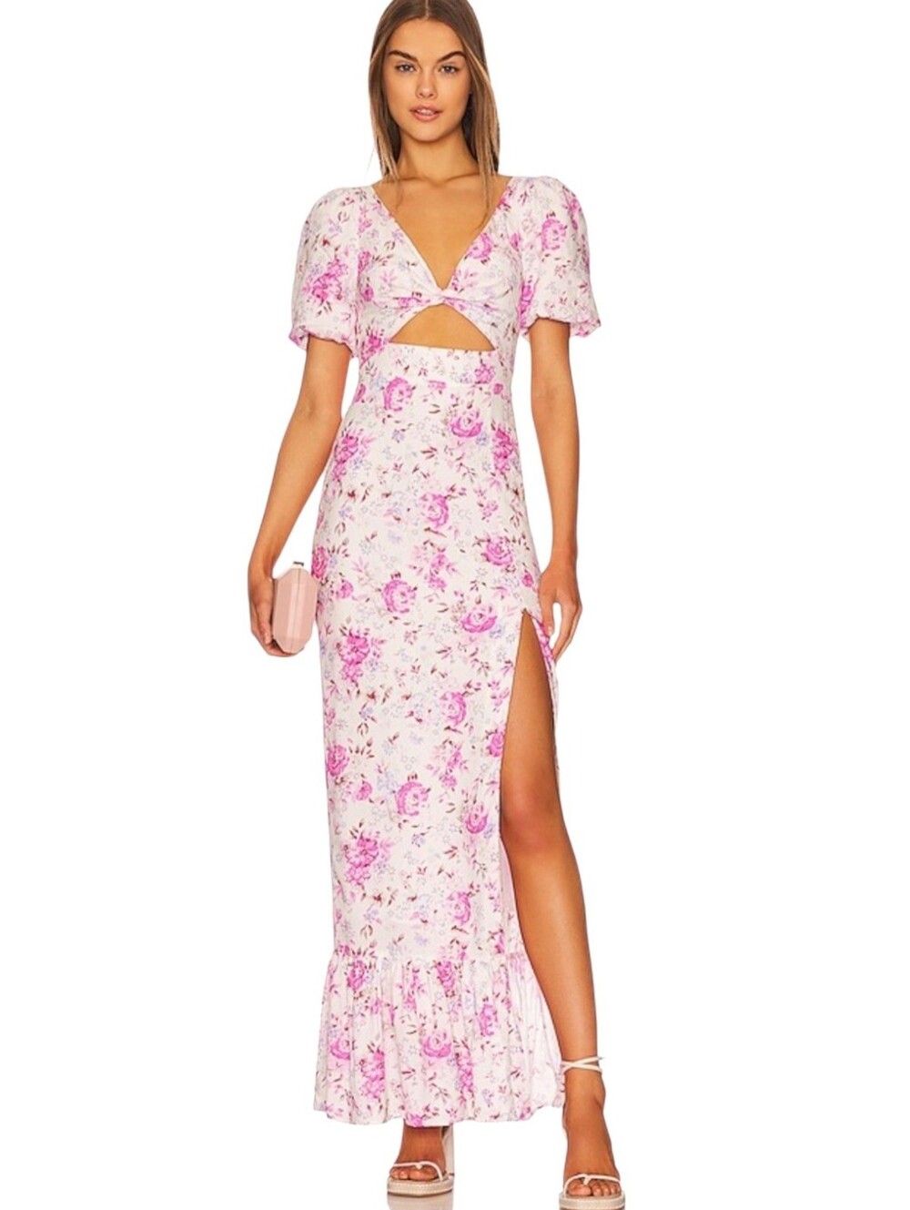 NWT Revolve‎ Majorelle Mae in Tea Party Pink Floral Maxi Dress Size Medium